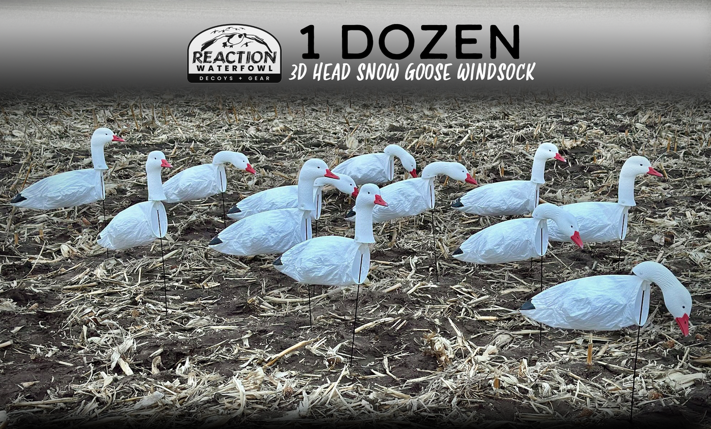 3D Head Snow Goose Windsock Decoys
