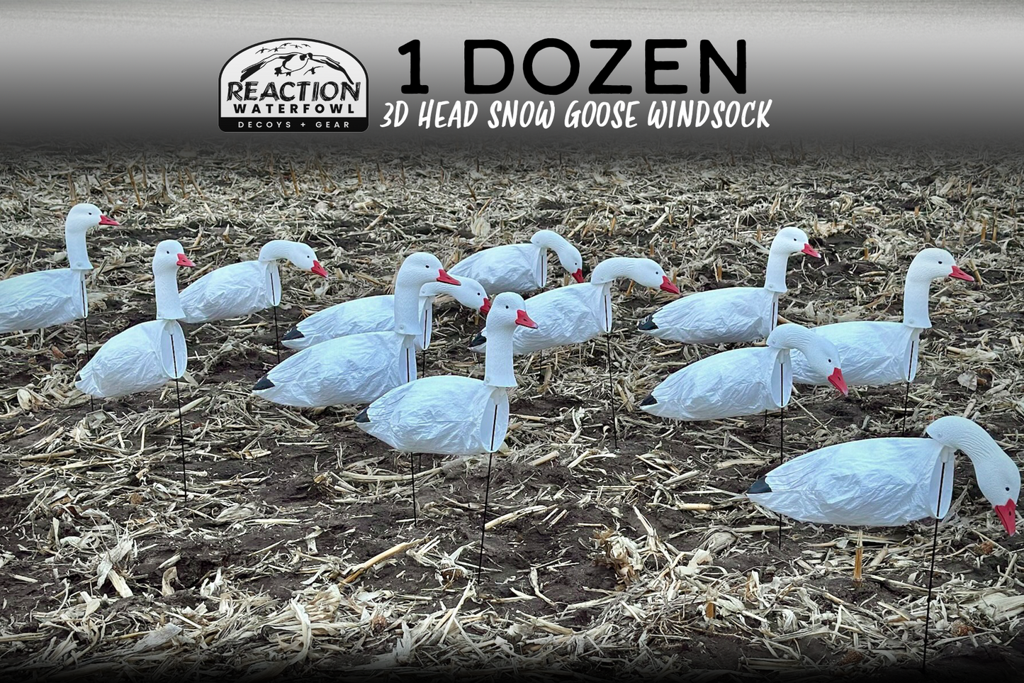 3D Head Snow Goose Windsock Decoys